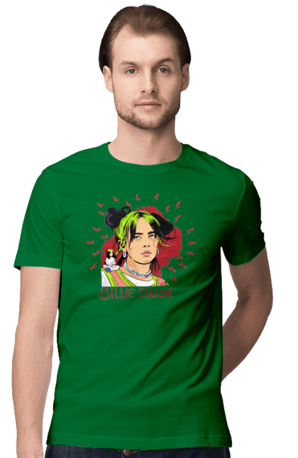 Men`s t-shirt with prints Billie Eilish. Billie eilish, billie eilish logo, billie eilish print, singer billie eilish. 2070702