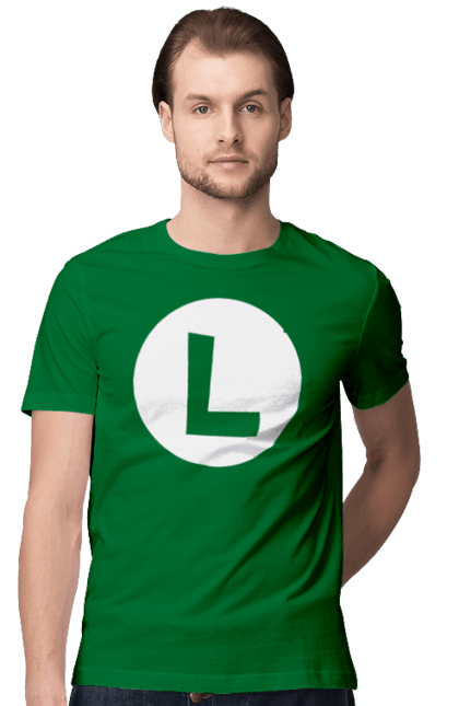 Men's t-shirt with prints Luigi Mario. Brother, character, game, mario, mario bros, nintendo. 2070702