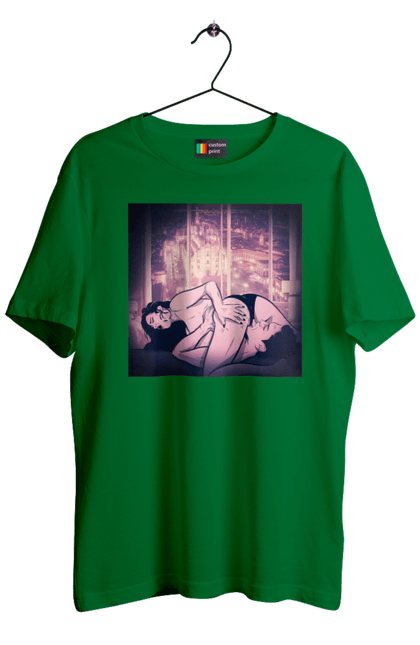 Футболка чоловіча з принтом "Дорослі Ігри На Тлі Міста". Гола, кохання, лизати, трусики. 2070702