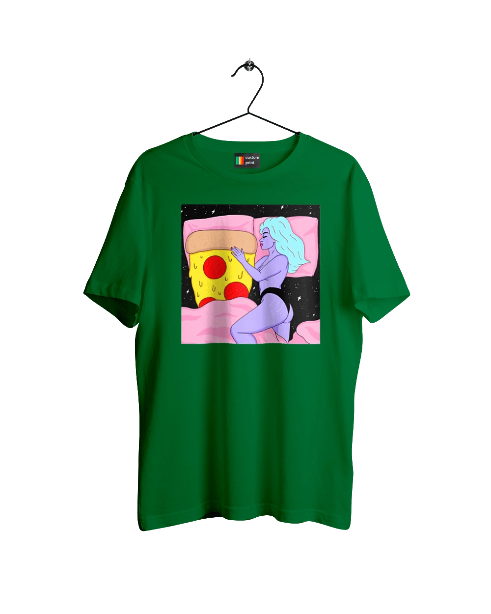 Purple Girl And Pizza