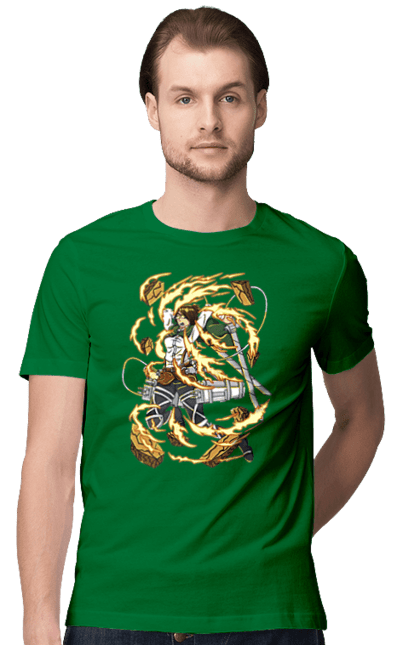 Men's t-shirt with prints Attack On Titan Hange Zoe. Anime, attack on titan, hange zoe, hanji zoe, manga, reconnaissance corps. 2070702