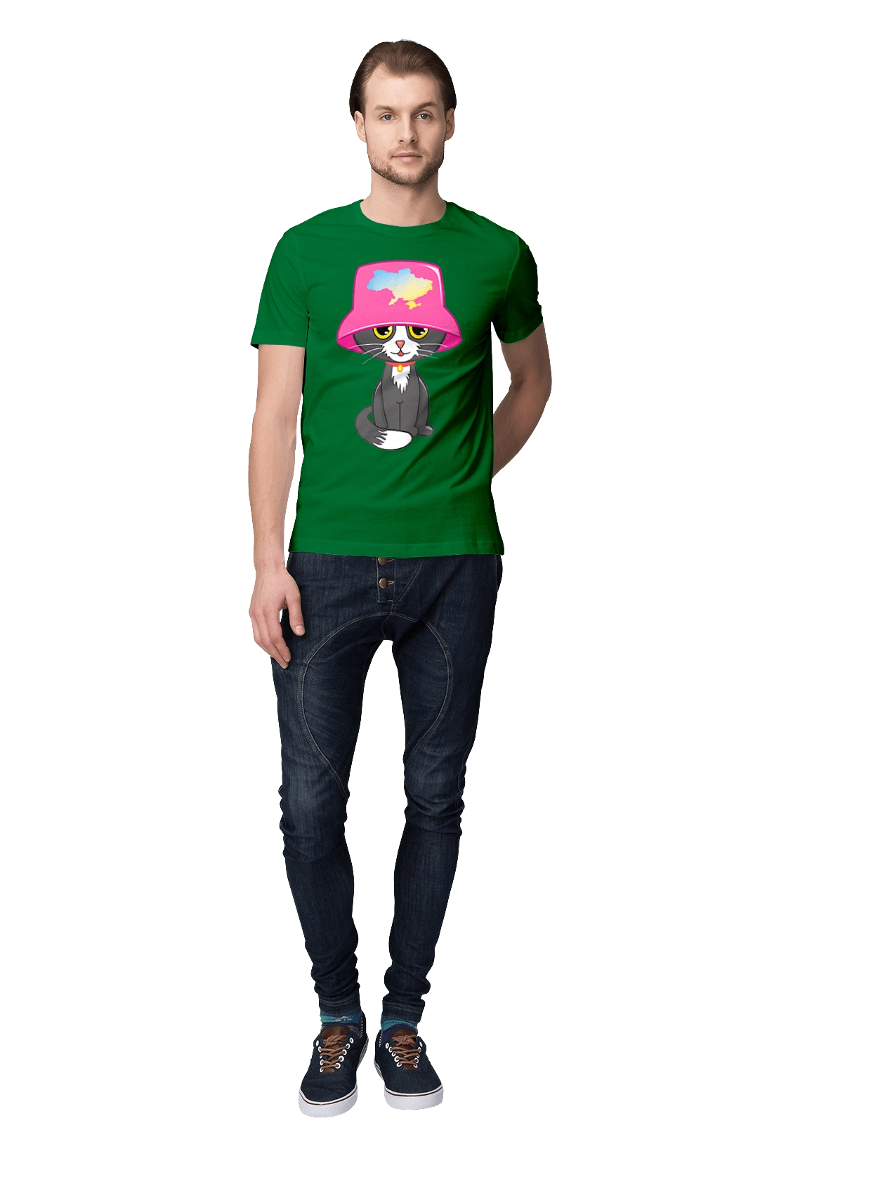 Cat with a map of Ukraine