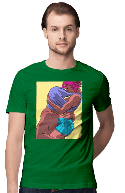 Футболка чоловіча з принтом "Чоловік Під Майкою У Дівчата". Пристрасть, сиськи. 2070702