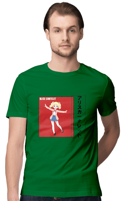 Men's t-shirt with prints Kiniro Mosaic Alice Cartelet. Alice, alice cartelet, anime, gold mosaic, kiniro mosaic, kinmoza, manga. 2070702