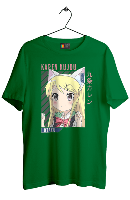 Men's t-shirt with prints Kiniro Mosaic Karen Kujo. Anime, gold mosaic, karen, karen kujo, kiniro mosaic, kinmoza, manga. 2070702