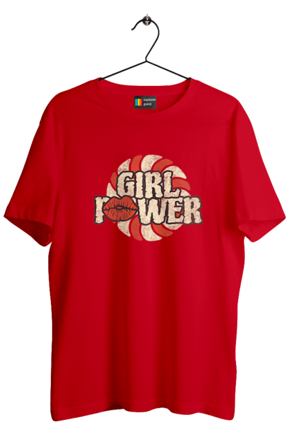 Футболка мужская с принтом Girl Power. Girl power, девушки, девушки могут, женская сила, женщины, лозунг, независимость, сила, феминизм. 2070702