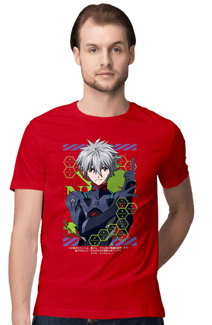 Men's t-shirt with prints Evangelion Kaworu. Anime, evangelion, eve, kaworu, kaworu nagisa, manga, neon genesis evangelion, nerve, tv series. 2070702