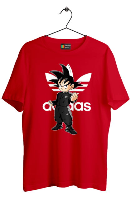 Футболка чоловіча з принтом "Adidas Сон Гоку". Adidas, dragon ball, manga, son goku, адідас, аніме, гоку, манга, перли дракона, сон гоку. 2070702