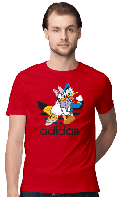 Футболка чоловіча з принтом "Adidas Дональд Дак". Adidas, daisy duck, donald duck, адідас, дейзі дак, дональд дак, мультсеріал, мультфільм. 2070702