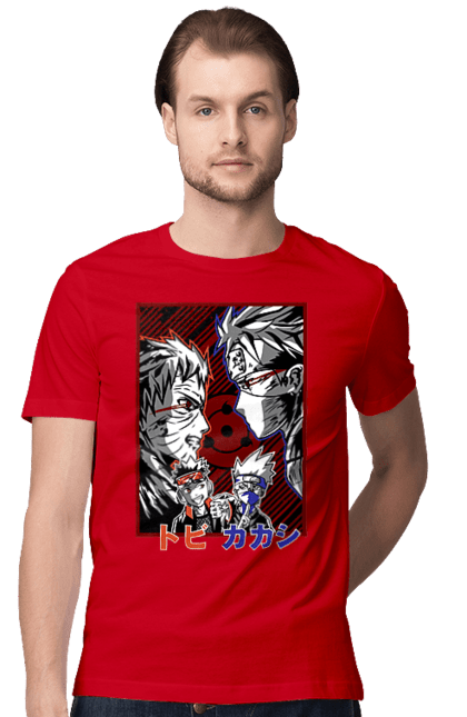 Men's t-shirt with prints Naruto Kakashi Hatake. Anime, kakashi, manga, naruto, shinobi, shonen, team number 7. 2070702