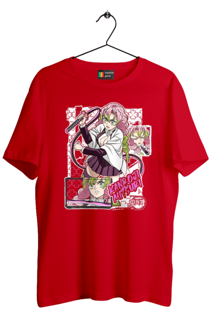 Men's t-shirt with prints Demon Slayer Mitsuri. Anime, demon slayer, giyu tomioka, manga, mitsuri, mitsuri kanroji, serial. 2070702