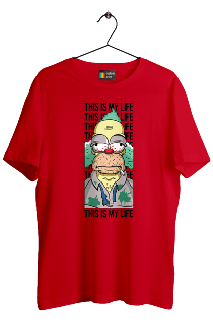 Men's t-shirt with prints The Simpsons Krusty the Clown. Clown, krusty, krusty the clown, simpsons. 2070702