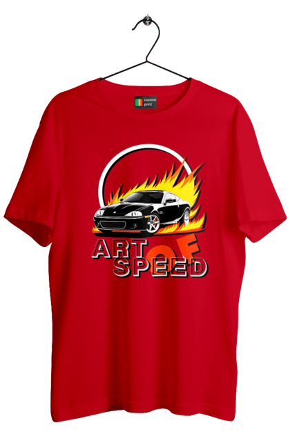 Футболка чоловіча з принтом "Автомобіль у вогні". Авто, автомобіль у вогні, гонка, дрейф, спорт, спортивна машина, швидкість. 2070702