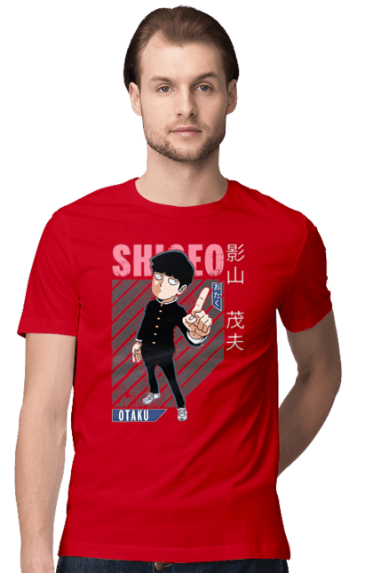 Футболка чоловіча з принтом "Mob Psycho 100". Anime, manga, mob psycho 100, shigeo kageyama, аніме, манга, моб, моб-вар ят 100, сігео кагеяма, шіґео каґеяма. 2070702