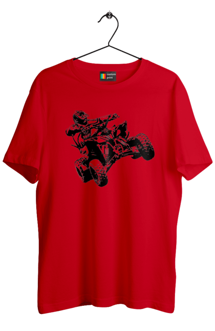 Men`s t-shirt with prints Man On Atv Black. Atv, extreme, race. 2070702
