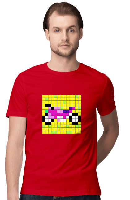 Men`s t-shirt with prints Pixel Bike. Bike, bright, color, motorcycle, pixel. 2070702