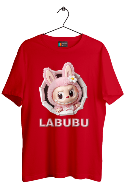 Футболка чоловіча з принтом "Лабубу". Іграшка лабубу, лабубу, лабубу кока кола, мерч лабубу, мила, рожева лабубу, смішна лабубу. 2070702