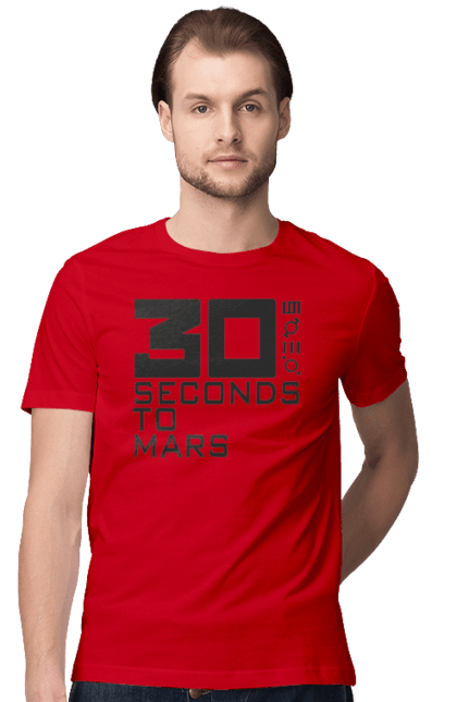 Футболка чоловіча з принтом "Thirty Seconds to Mars". 30 seconds, 30 секунд, thirty seconds, альтернативний рок, група, музика, рок, секунди до марсу, хард рок. 2070702