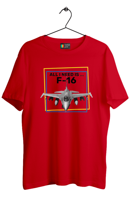 Футболка чоловіча з принтом "F16". F16, himars, залужний, зброя, літак. 2070702