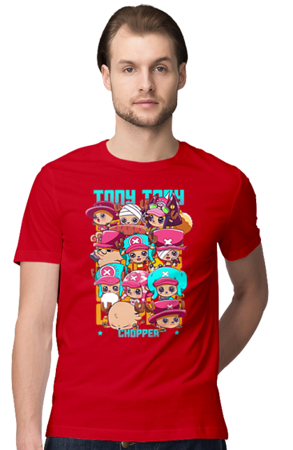 Men's t-shirt with prints One Piece Tony Tony Chopper. Adventures, anime, fantasy, light novel, manga, one piece, tony tony chopper, tv series. 2070702