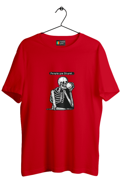 Футболка чоловіча з принтом "Скелет (люди глупы)". Art, philosophy, skeleton, люди глупы, мемы, скелет, философия. futbolka.stylus.ua