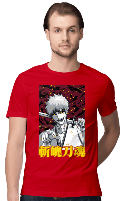 Men's t-shirt with prints Bleach Ichigo Kurosaki. Anime, bleach, ichigo, ichigo kurosaki, manga. 2070702