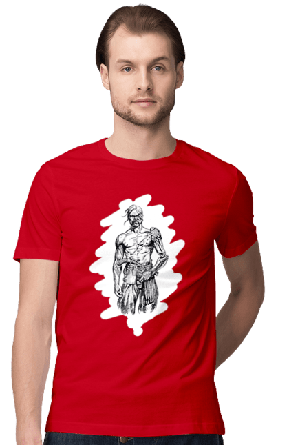Men`s t-shirt with prints Cyborgs of ukraine. Cossack, cyborg, forelock, patriot, pistol, ukrainian, vusa, zbroya. 2070702