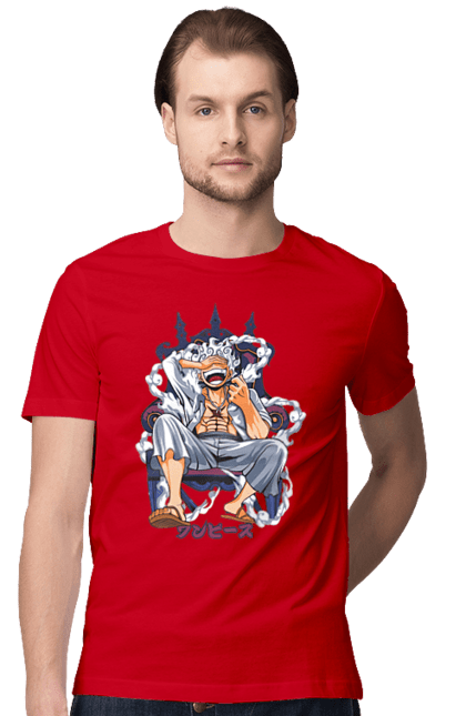 Men's t-shirt with prints One Piece Luffy. Anime, luffy, manga, monkey de luffy, one piece, pirates. 2070702