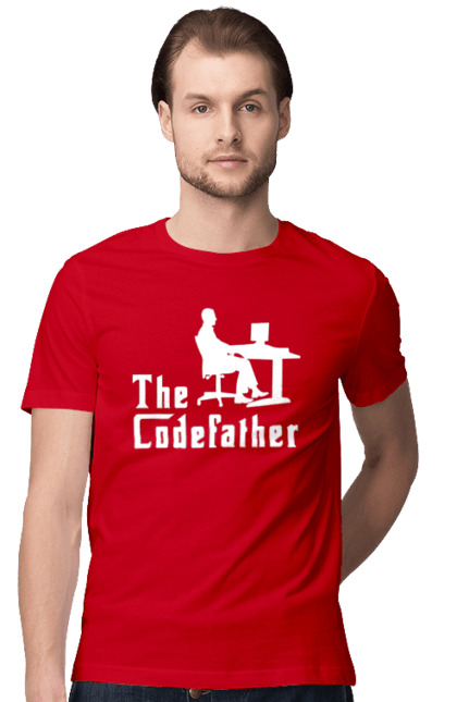 Футболка чоловіча з принтом "Батько коду". Айті, айтішник, батько коду, для айтішника, для програміста, подарунок айтішнику, подарунок програмісту, програміст, розробник. 2070702