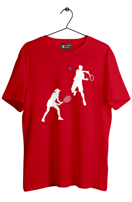Футболка чоловіча з принтом "Теніс". Великий теніс, гравці, грунт, м`яч, призовий фонд, ракетка, спонсор, турнір на ґрунті, турнірна сітка, хард. 2070702