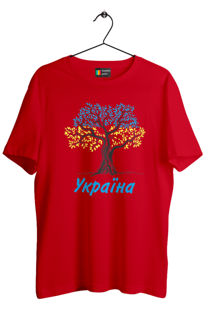 Футболка чоловіча з принтом "Синьо жовте дерево Україна". Дерево україна, символ україни, синьо жовте дерево, україна, українська символіка. 2070702