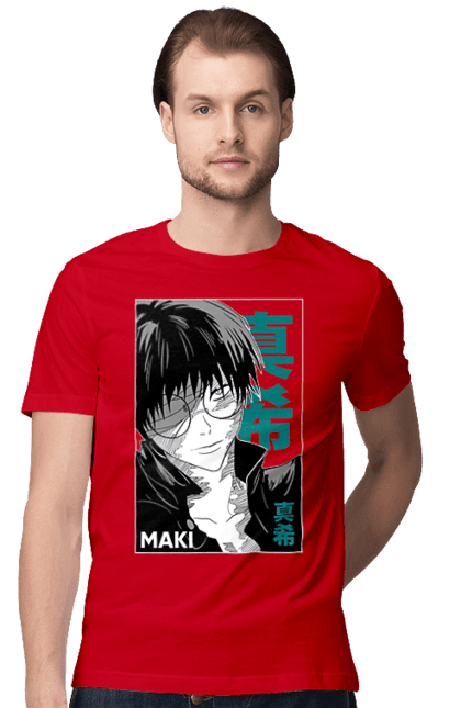 Футболка чоловіча з принтом "Магічна битва Макі". Anime, jujutsu kaisen, maki, maki zenin, manga, аніме, магічна битва, макі, макі зенін, манга. 2070702