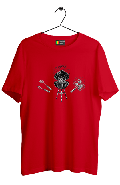 Футболка чоловіча з принтом "Барбекю Смажити М'ясо". Барбекю, м`ясо, смажити. 2070702