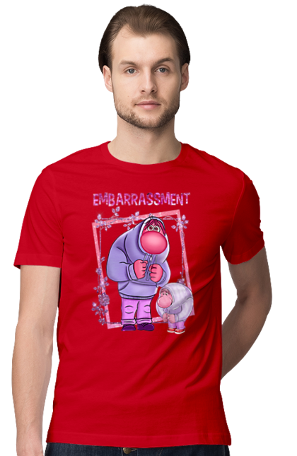 Men's t-shirt with prints Inside Out Embarrassment. Cartoon, embarrassment, emotions, inside out, pixar. 2070702