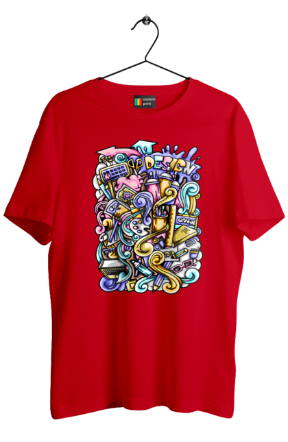 Футболка чоловіча з принтом "Школа навчання". Зошит, калькулятор, канцелярія, навчання, олівець, ручка, школа. 2070702