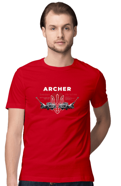 Футболка чоловіча з принтом "Archer". Archer, bayraktar, caesar, himars, javelin, nlaw, patriot, weapon, zaluzhny. 2070702