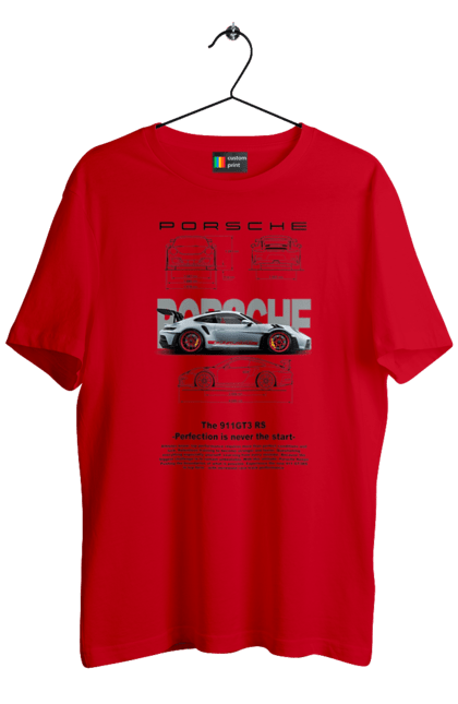 Men's t-shirt with prints Porsche 911 GT3 RS. Auto, automobile, car, porsche, porsche 911, sport, sports car. 2070702