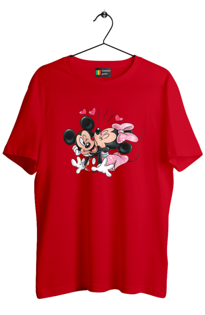 Футболка мужская с принтом Микки Маус и Минни Маус. Mickey mouse, minnie mouse, дисней, микки, микки маус, минни маус, мультфильм. 2070702