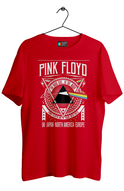 Футболка чоловіча з принтом "Pink Floyd". Pink floyd, альбом, музика, пінк флойд, рок, рок група, темний бік місяця. KRUTO.  Магазин популярних футболок