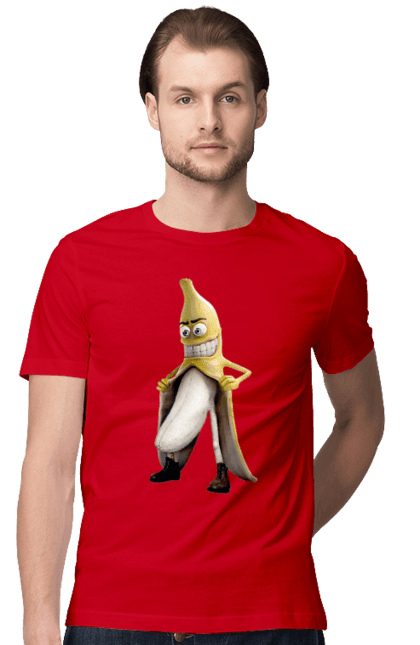 Футболка чоловіча з принтом "Банан". Банан, секс, смех, шутка, эксгибиционист. 2070702