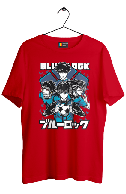 Men's t-shirt with prints Blue Lock. Anime, blue lock, blue prison, manga, sport, sports anime. 2070702