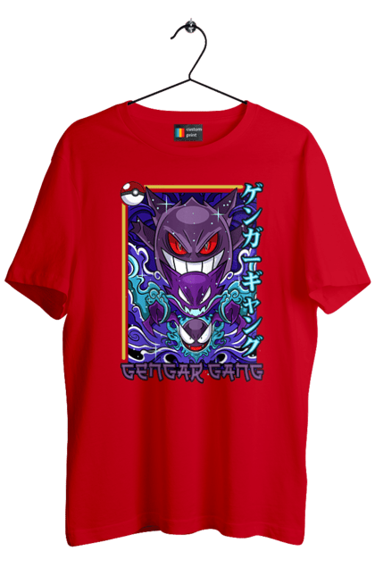 Men's t-shirt with prints Pokemon Gengar. Anime, fushigibana, games, gengar, nintendo, pokemon, pokemon go. 2070702