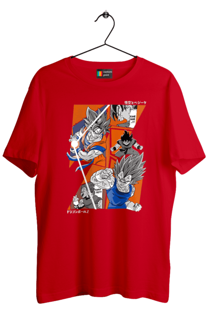 Men's t-shirt with prints Dragon Ball. Anime, dragon ball, goku, manga, tv series, vegeta. 2070702