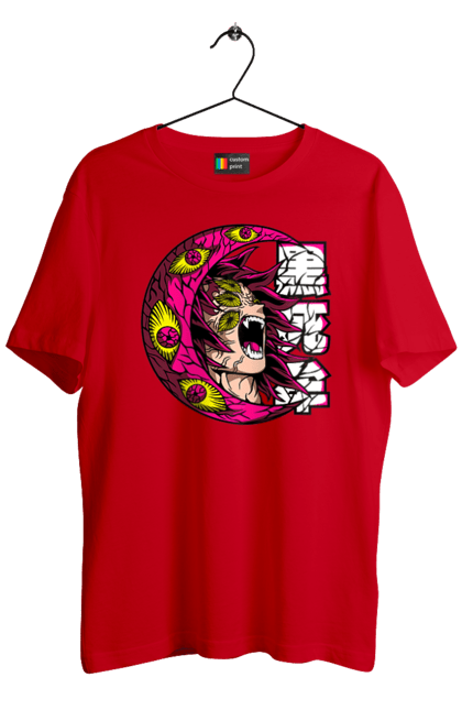 Men's t-shirt with prints Demon Slayer Kokushibo. Anime, demon slayer, eternal paradise faith, kimetsu no yaiba, kokushibo, manga, twelve kizuki, upper rank six. 2070702