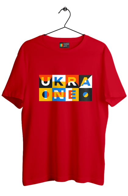 Футболка чоловіча з принтом "Україна". Напис україна, символ україни, текст україна, україна. 2070702