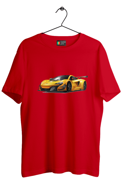 Футболка чоловіча з принтом "Спорткар". Автомобіль, жовтий автомобіль, жовтий спорткар, спорт, спорткар. 2070702