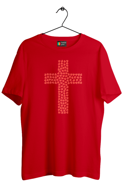 Футболка чоловіча з принтом "Християни. Ті, що люблять. І ті, що любимі". Віра, ісус, любов, серце, серця, хрест, християни, християнство, христос. KRUTO.  Магазин популярних футболок