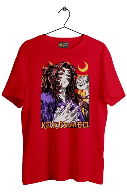 Men's t-shirt with prints Demon Slayer Kokushibo. Anime, demon slayer, eternal paradise faith, kimetsu no yaiba, kokushibo, manga, nezuko, twelve kizuki, upper rank six. 2070702