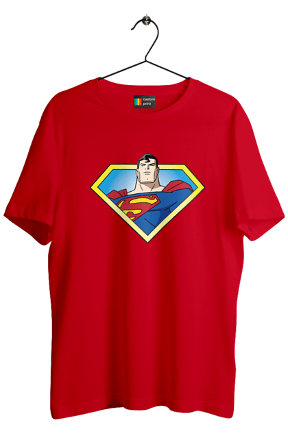 Футболка чоловіча з принтом "Супермен". Dc comics, shazam, лють богів, супермен, шазам. CustomPrint.market