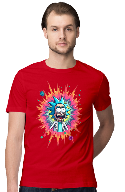 Футболка чоловіча з принтом "Рік та Морті". Rick and morty, мультфільм, наукова фантастика, пригоди, рік, рік і морті, трагікомедія, чорний гумор. 2070702